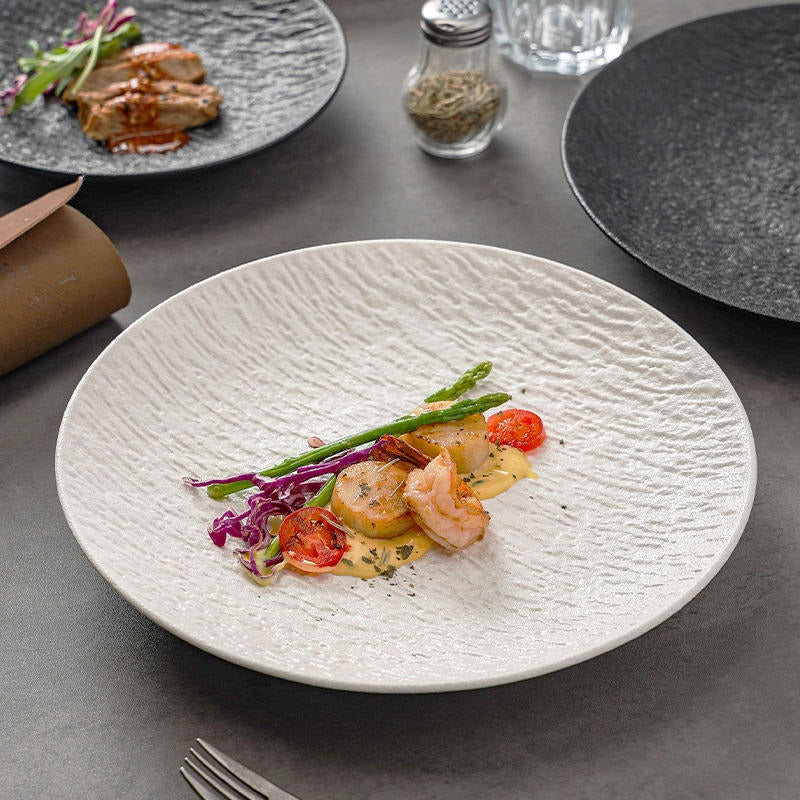Textured Matte Finish Stoneware Bowl/Plate