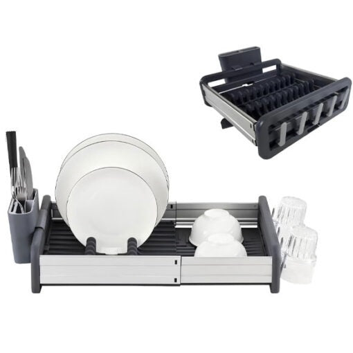 Expandable Dish Rack with Drainage Spout