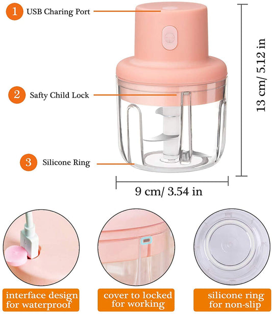 250 ML Mini Electric Garlic Chopper Techmanistan