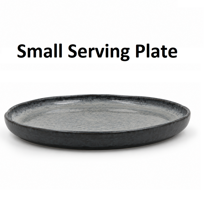 Grey Textured Ceramic Dinnerware โ Bowl or Serving Plate