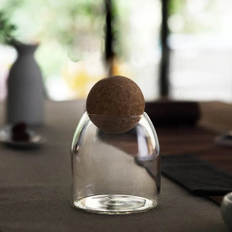 Clear Glass with Cork Ball Multipurpose Jar - Techmanistan in Pakistan