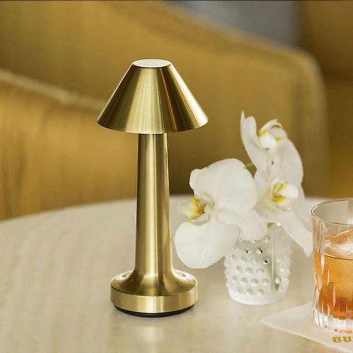 Classic Cone LED Touch Lamp – Rechargeable Cordless Table Lamp with Touch Control