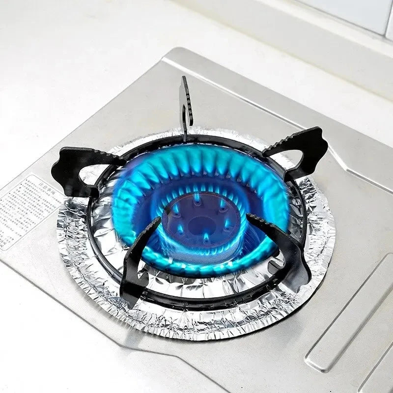 Pack of 10 - Disposable Aluminum Foil Round Gas Stove Burner Covers Techmanistan