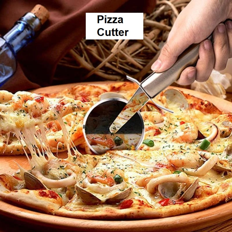 Stainless Steel Pizza Cutter Wheel Cutter With Handle, Stainless Steel Pizza Cutter Pastry Pizza Wheel Cutter Pancake Food Cutter Wheel Slicer My Store