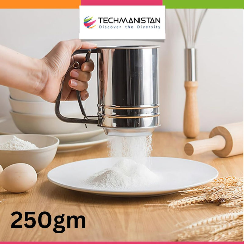 Double Screen Stainless Steel Flour Sifter Cup