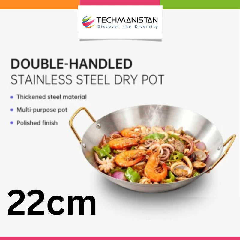 Steel Wok Frying Pan with Dual Handles