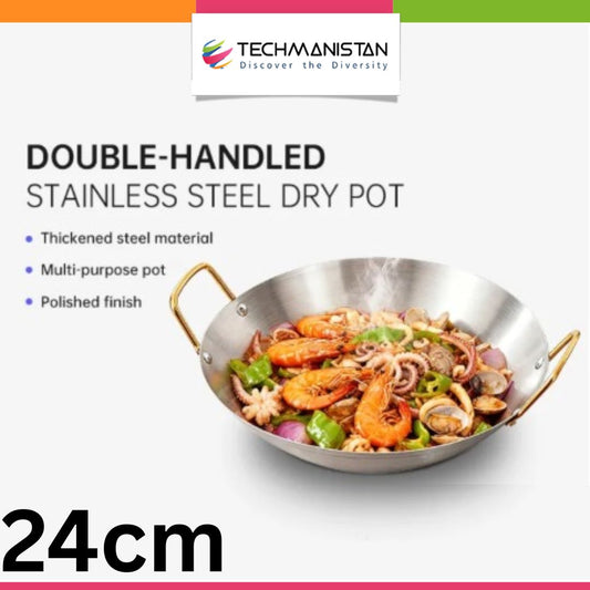 Steel Wok Frying Pan with Dual Handles
