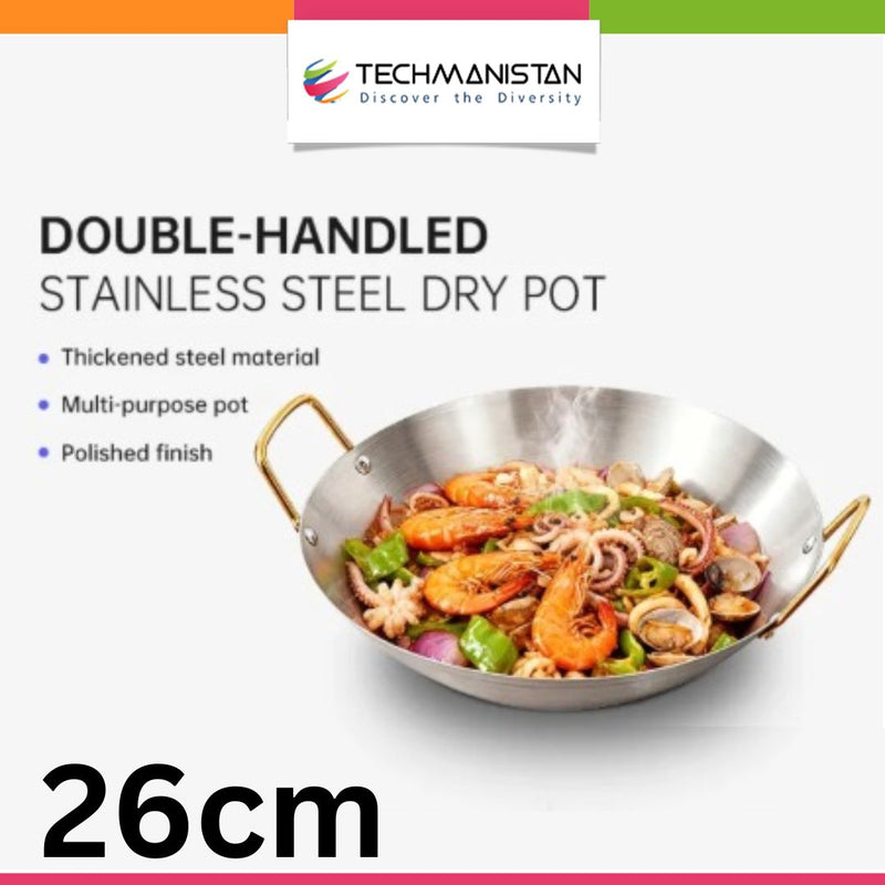 Steel Wok Frying Pan with Dual Handles