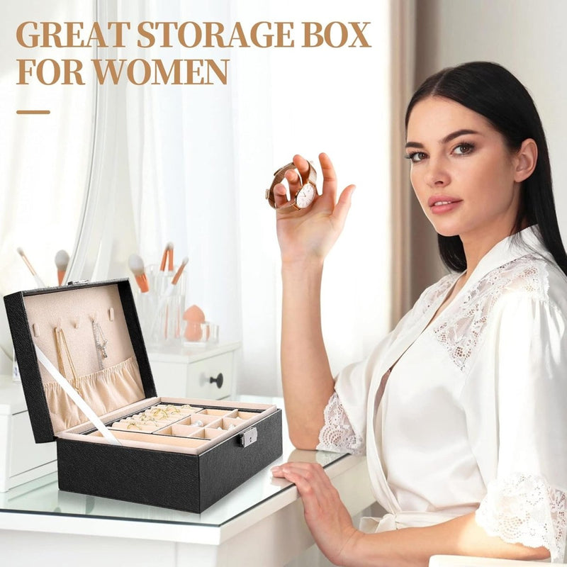Double - Layer Jewelry Storage Box - Techmanistan in Pakistan