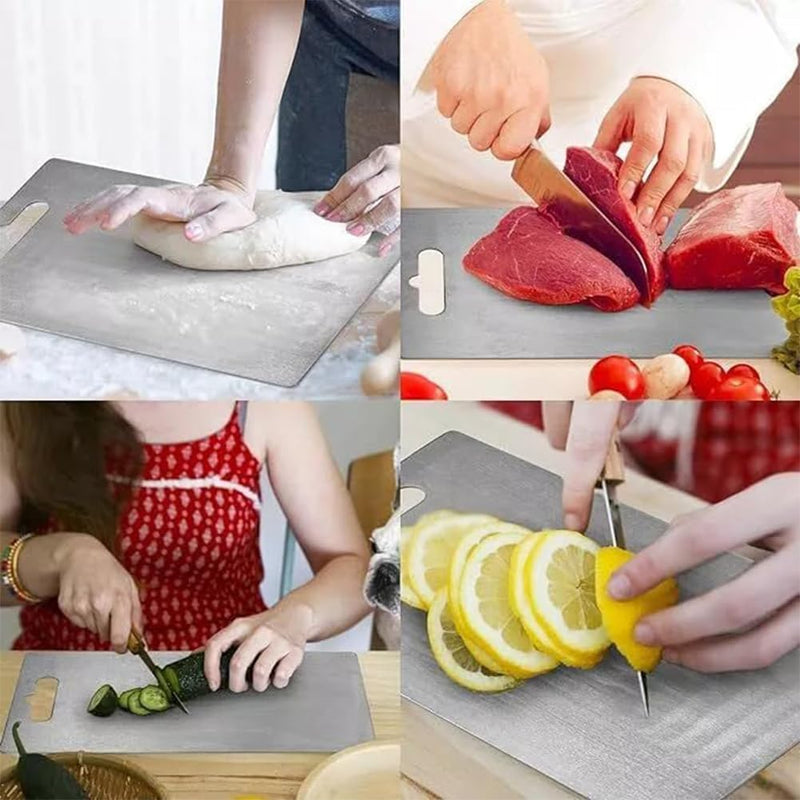 Double - Sided Stainless Steel Cutting Board - Techmanistan in Pakistan