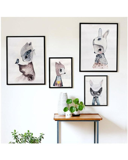 Set of 4 - Photo Frames Collage Wall Hanging Wall Decor Set - Black My Store
