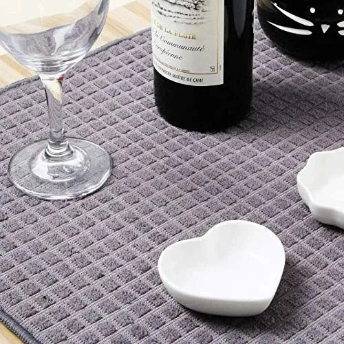 Random Color & Design Foldable Microfiber Dish Drying Mat 38 x 50 cm, Space-Saving Lightweight Design Dish Drainer Mat My Store