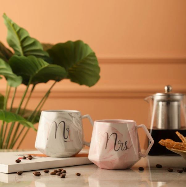 Mr. & Mrs. Marble Pattern Mug Techmanistan