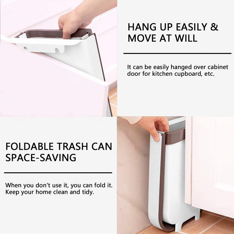 Collapsible Small Hanging Kitchen Trash Can for Kitchen, Mini Foldable Garbage Bin, Indoor Folding Waste Bin, Hanging Trash Holder for Cabinet Bathroom Bedroom Office Car My Store