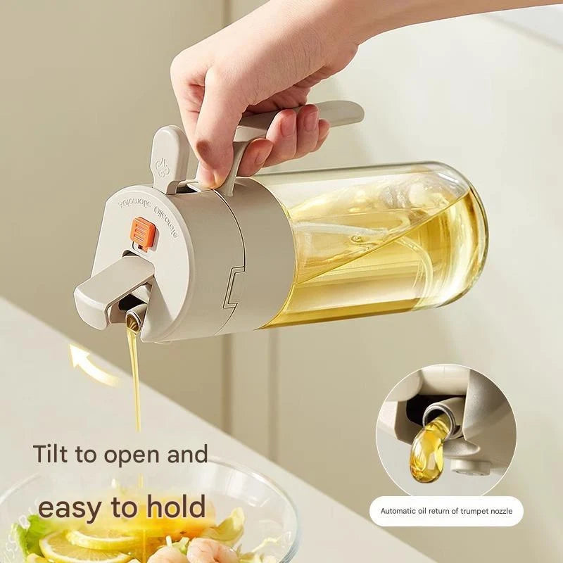 580ml 2in1 Oil Dispenser & Sprayer | Glass Oil Bottle