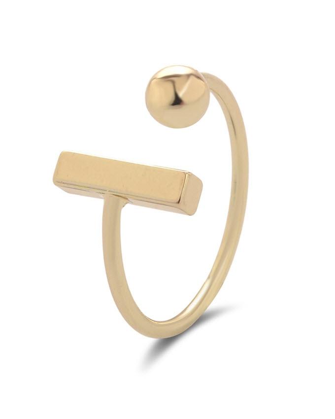 Gold Bar with Ball Ring--Techmanistan-My Store