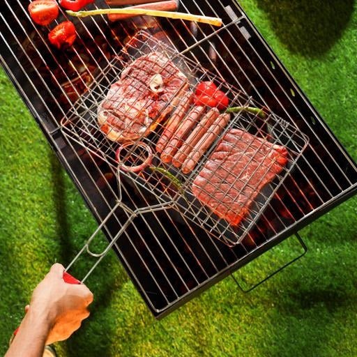 Foldable Fish Grill Basket - Techmanistan in Pakistan