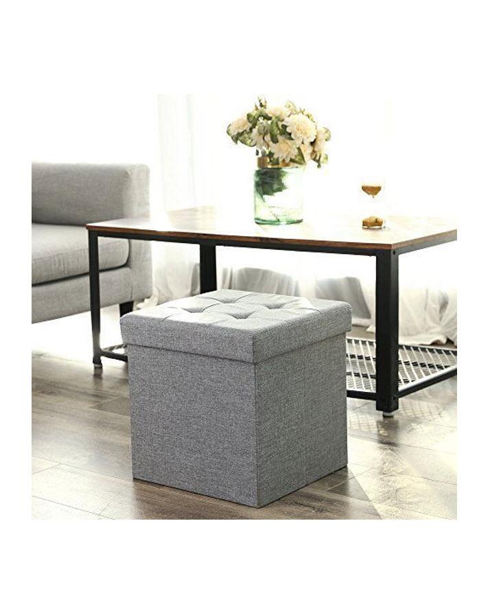 Foldable Storage Ottoman Cube Pouffe Seat Stool Box - Techmanistan in Pakistan