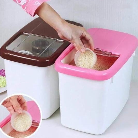 Food Storage Rice & Aata Container Box With Cup - 10Kg Capacity - Techmanistan in Pakistan