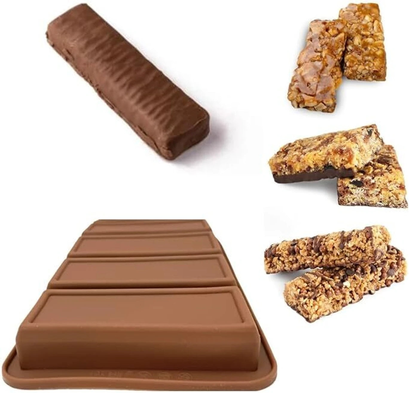 5-Cavity Silicon Chocolate Bar Mold