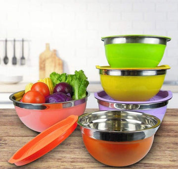 Set of 5 Mixing Bowls with Airtight Lids | Nesting Bowls