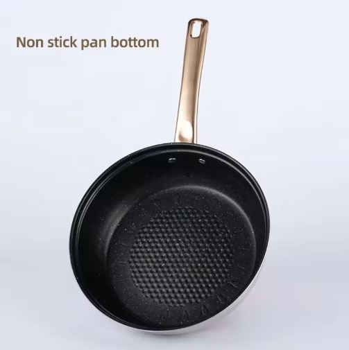 12-Piece Classic Stainless Steel Golden Handles Cookware Set