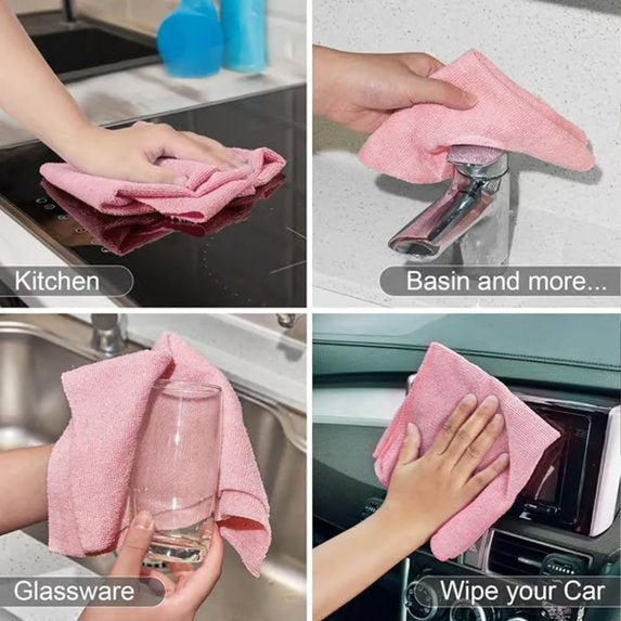 Reusable Microfiber Cloth Roll β 1 Roll Includes 20 Pcs | Multi-Color