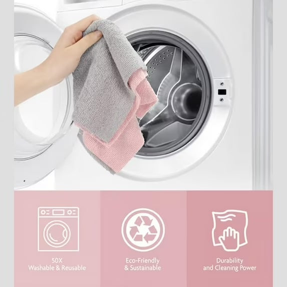 Reusable Microfiber Cloth Roll β 1 Roll Includes 20 Pcs | Multi-Color