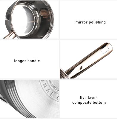 12-Piece Classic Stainless Steel Golden Handles Cookware Set