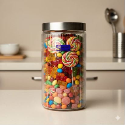 Clear Glass Storage Jar – Airtight Kitchen Jar