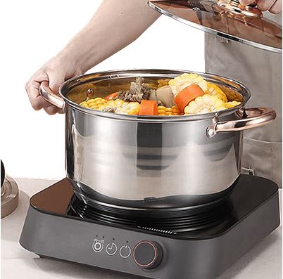 12-Piece Classic Stainless Steel Golden Handles Cookware Set