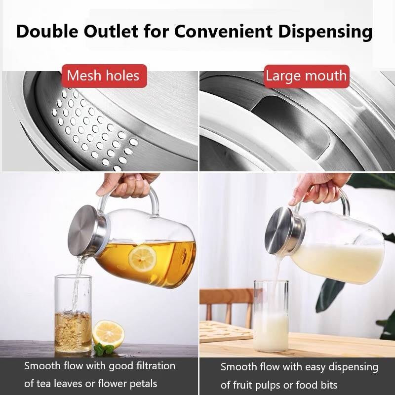 2 Liters Glass Jug with Handle & Stainless Steel Handle Techmanistan