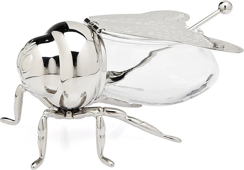 Honey Bee Shape Glass Honey Pot - Techmanistan in Pakistan