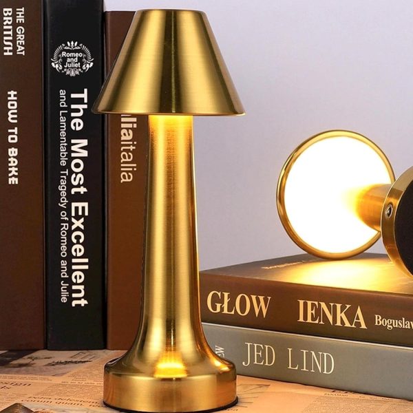 Classic Cone LED Touch Lamp – Rechargeable Cordless Table Lamp with Touch Control