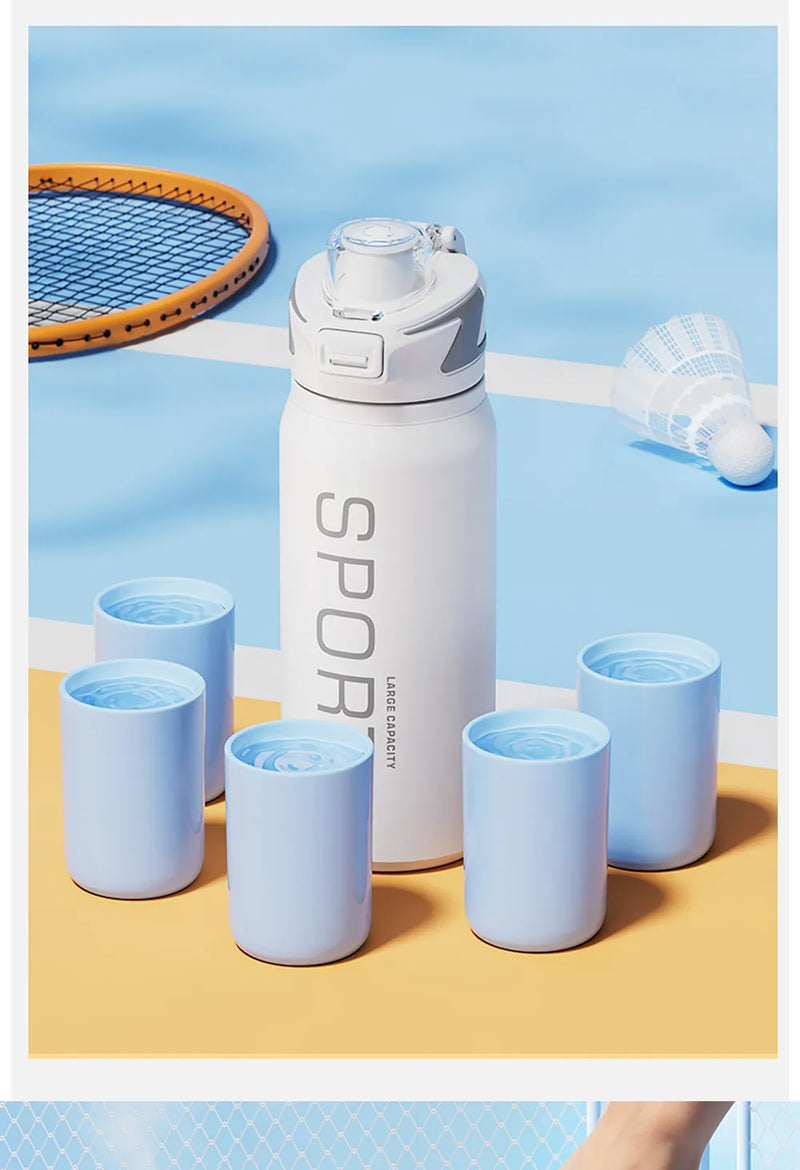 Stainless Steel Insulated Water Bottle 800ml – Dual Drink Sport Tumbler