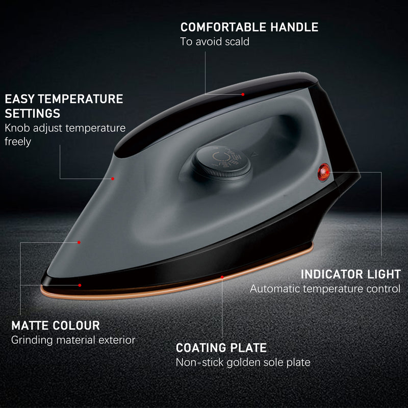 1200W Flat Electroni Dry Iron | Non-Stick Ceramic Coated Soleplate