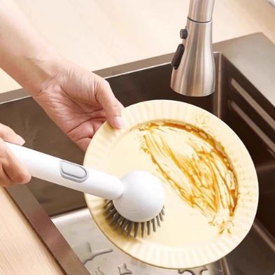 Rotating Long Handle Soap Dispensing Kitchen Brush