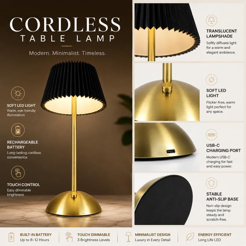 Cordless Rechargeable Touch Lamp