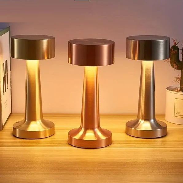 Dumbbell Shape Retro Style Rechargeable Metal Touch Lamp