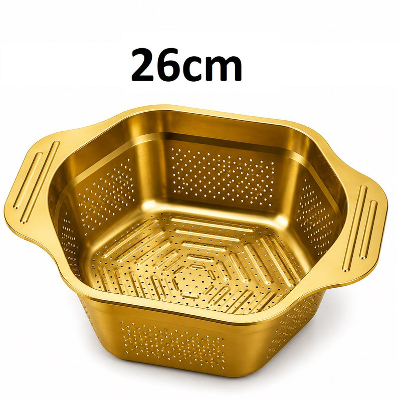 Hexagon Shape Stainless Steel Colander Strainer