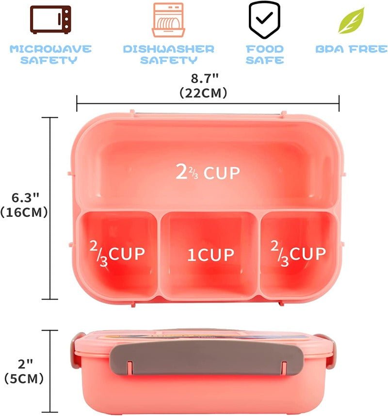 Kids Bento Lunch Box with Fork – Leakproof & Safe - Techmanistan in Pakistan