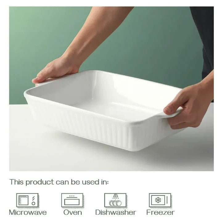 Long Ceramic Serving Tray with Handles - Techmanistan in Pakistan