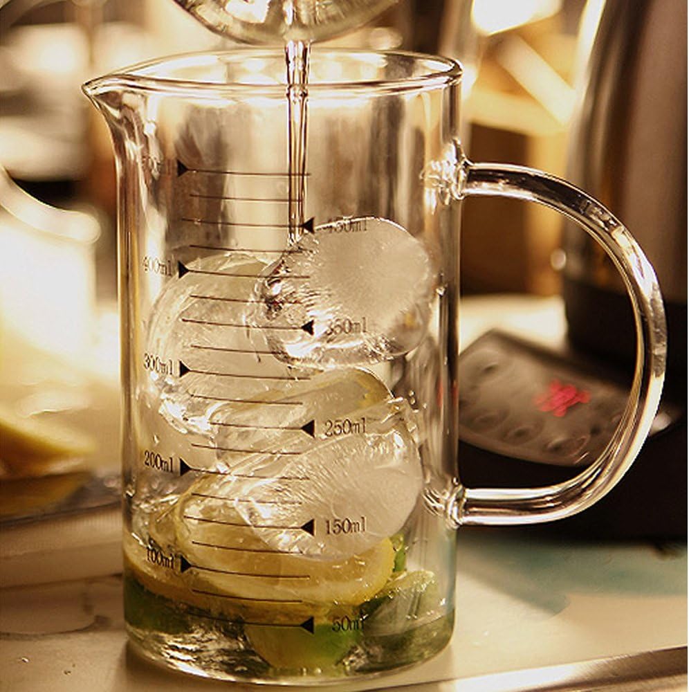 Measuring Glass Jug with Handle & Wooden Lid - Techmanistan