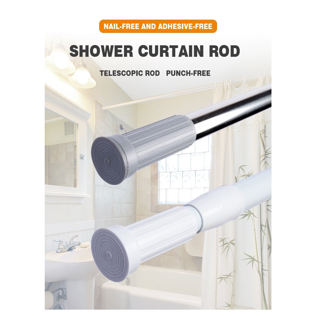 No Drilling Telescopic Shower Curtain Rail 110 - 200 cm - Techmanistan in Pakistan