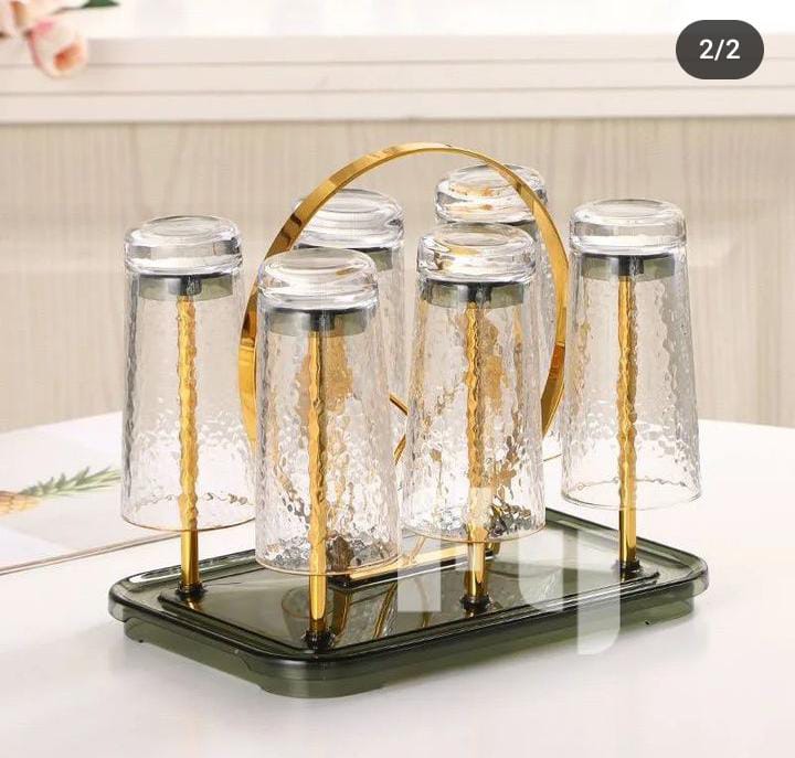 Non - Slip Metal Glass Stand Cup Drying Holder - Techmanistan in Pakistan