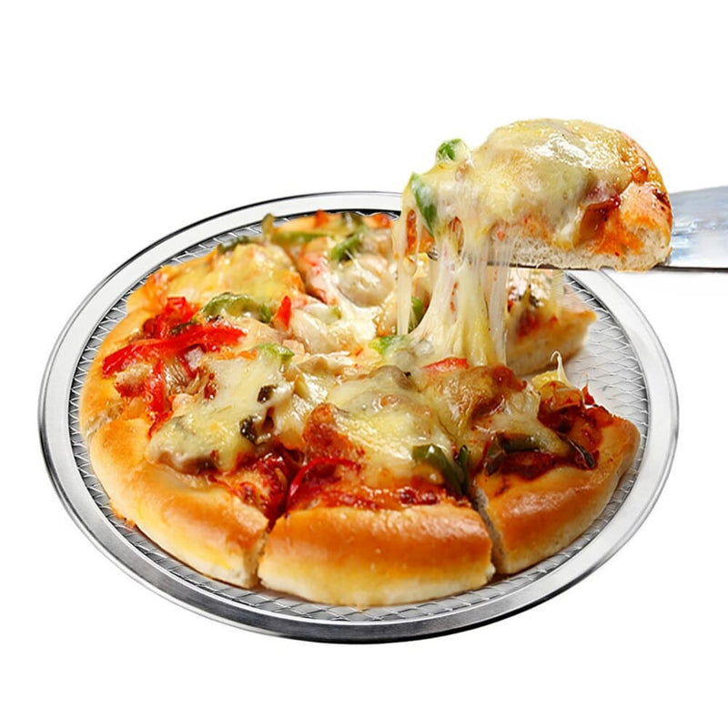 Non - Stick Mesh Pizza Screen Plate, Mesh Pizza Screen Baking Tray, Stainless Steel Pizza Mesh Plate - Techmanistan in Pakistan