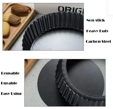 Nonstick & Quick Release Coating Loose Bottom Quiche Tart Pan - Techmanistan in Pakistan