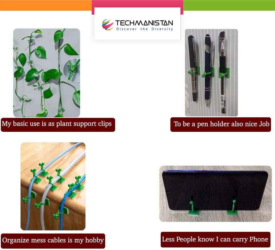 Pack of 10 - Self - Adhesive Plant Climbing Wall Fixture Clips - Techmanistan in Pakistan