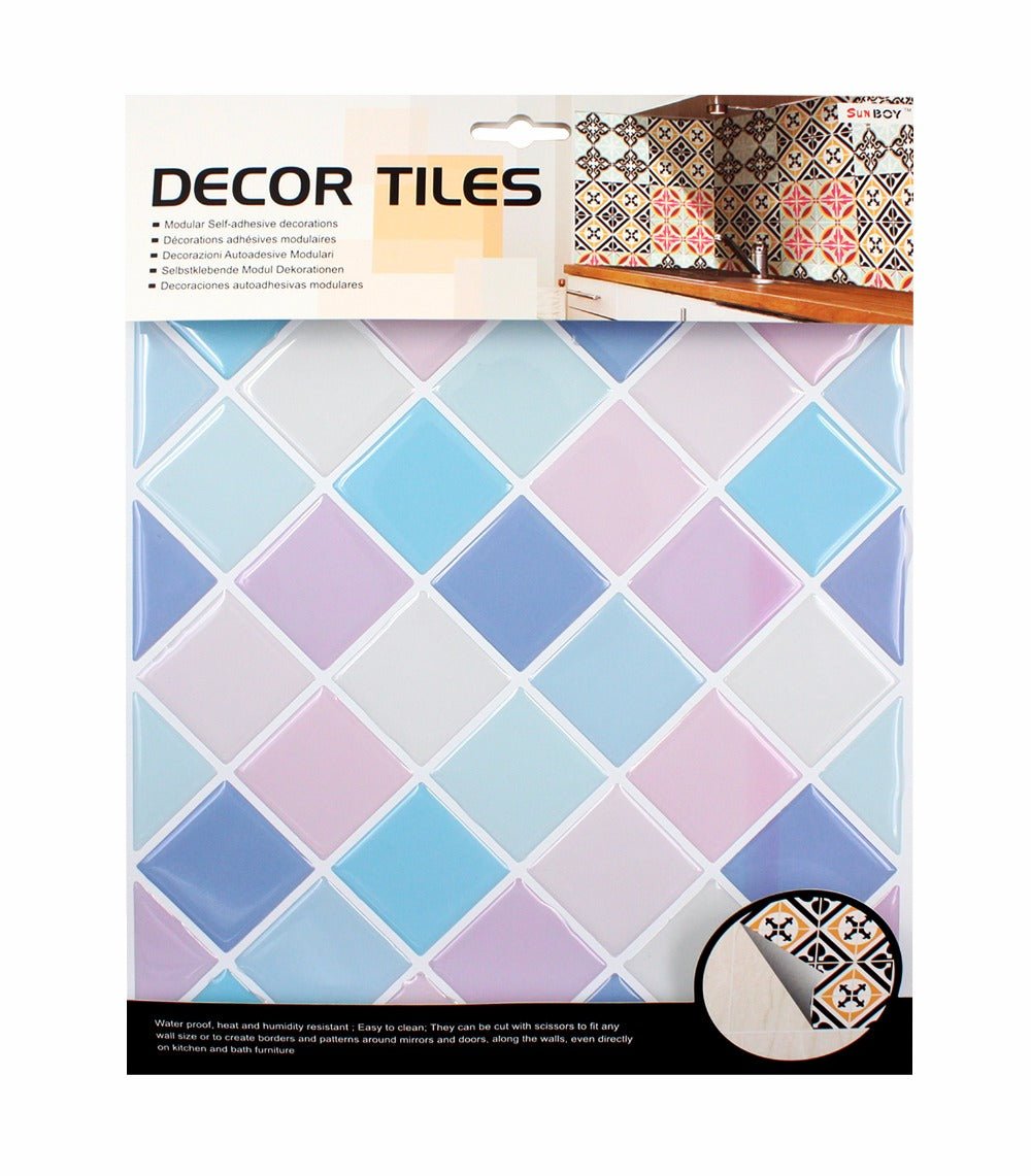 Pack of 3 - Mosaic Traditional Tiles Stickers for Bathroom & Kitchen - Techmanistan in Pakistan