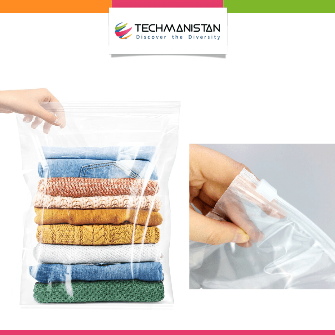 Pack of 50 - 9x8.5inch Zipper Poly Bags - Techmanistan in Pakistan